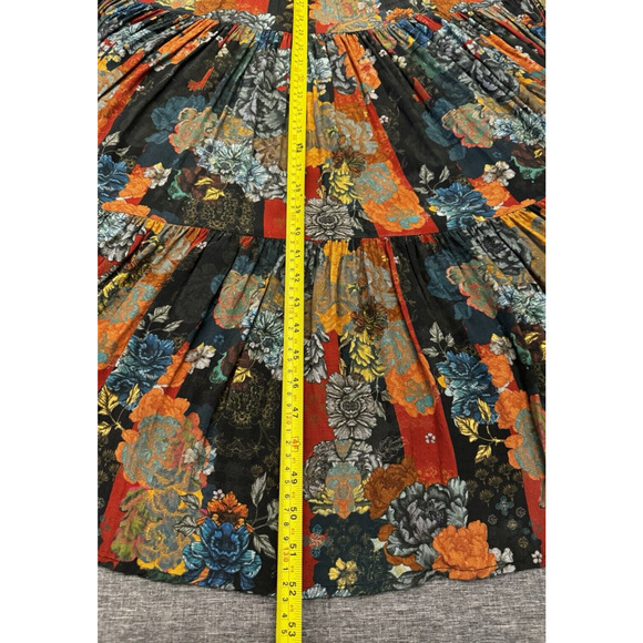 SOFT SURROUNDING Women Mirabelle Floral Print Maxi Dress Tiered V Neck size XS - Picture 6 of 8